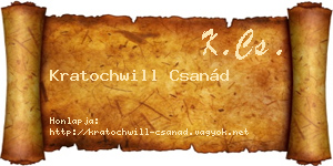 Kratochwill Csanád névjegykártya
